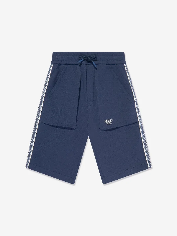 Emporio Armani Boys Logo Bermuda Shorts in Navy