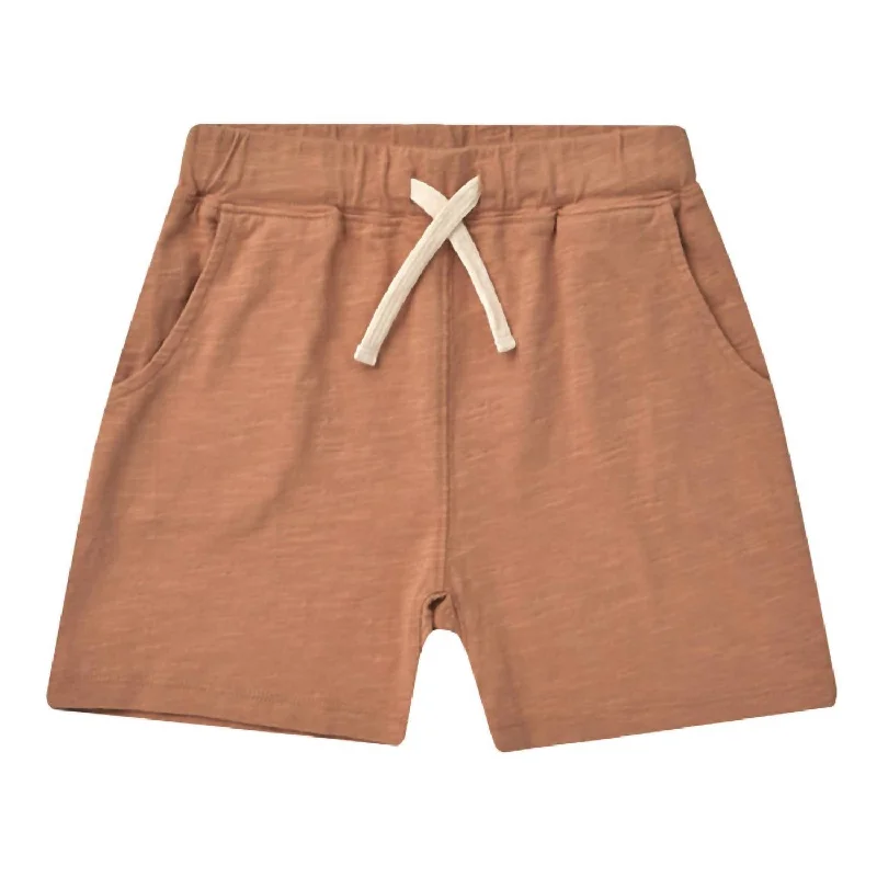 Boys Sam Short In Brown