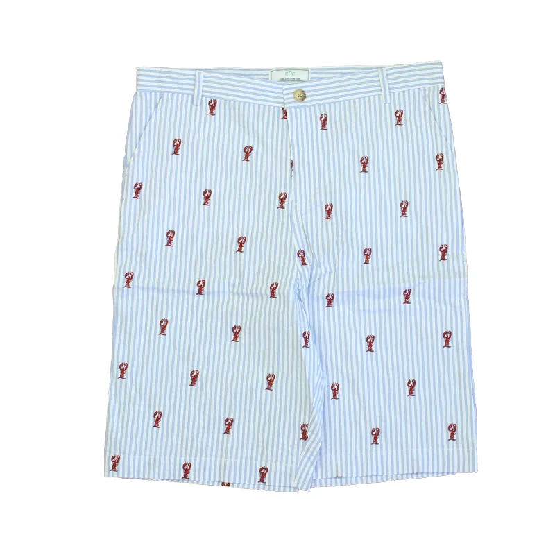 Classic Prep Boys Lobsters on Blue Stripe Shorts Size: 6-14 Years