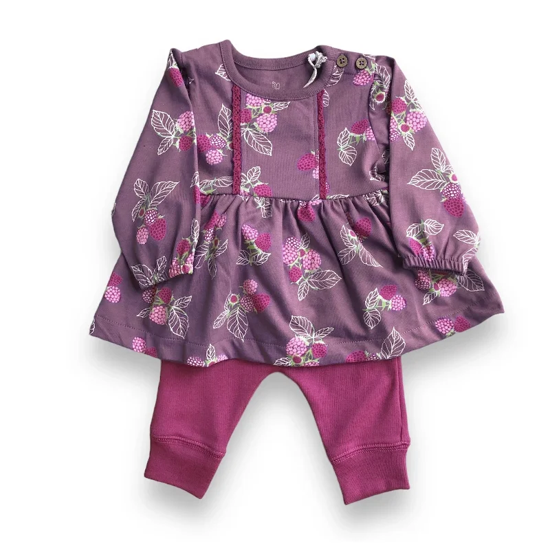 Raspberry Print Baby Dress 2pc Legging Set
