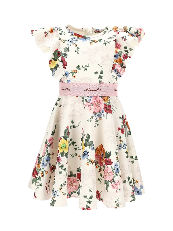 Monnalisa St. Tropez Neoprene Floral Dress