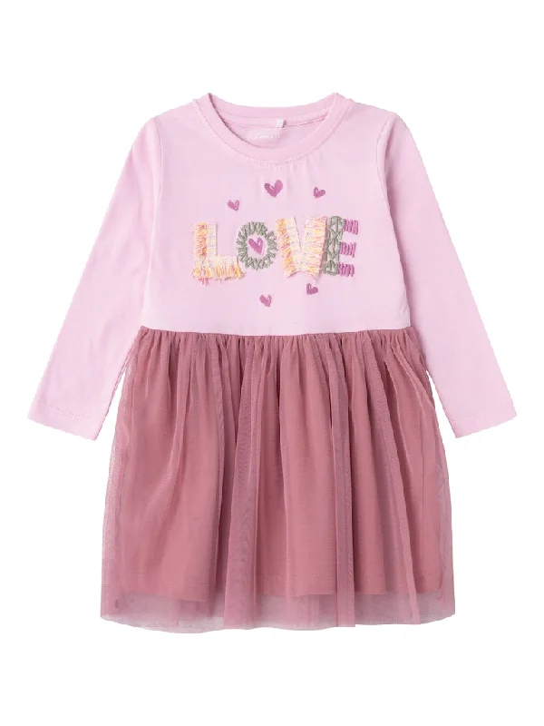 Name It Girls Long Sleeved Tulle Dress - Love